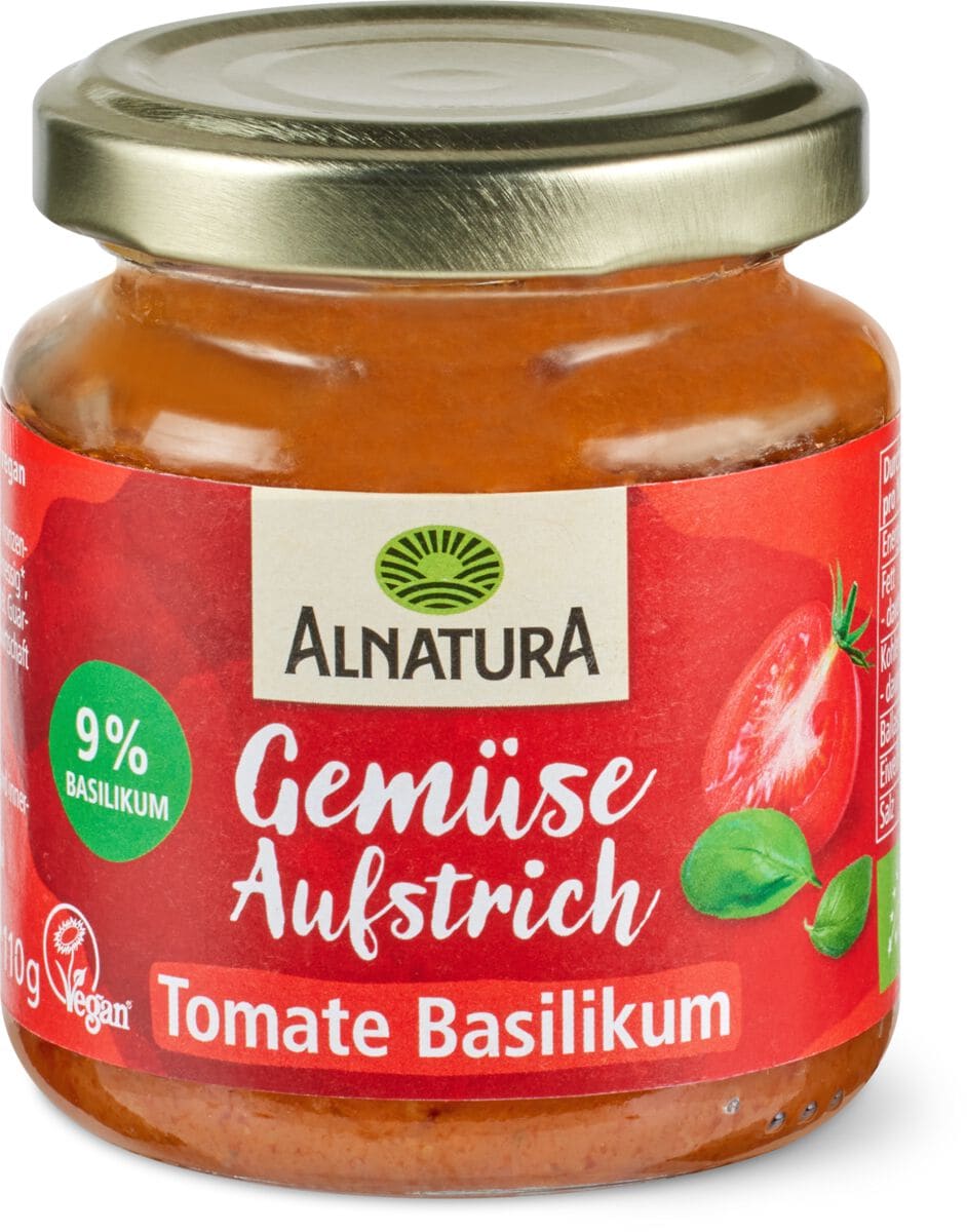 ALNATURA AUFSTRICH TOMATE BASILIKUM