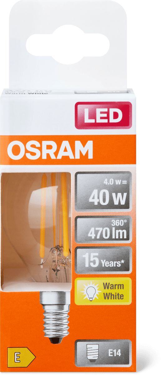 Osram LED E14 4 Watt 2700 Kelvin 470 Lumen 4058075436527