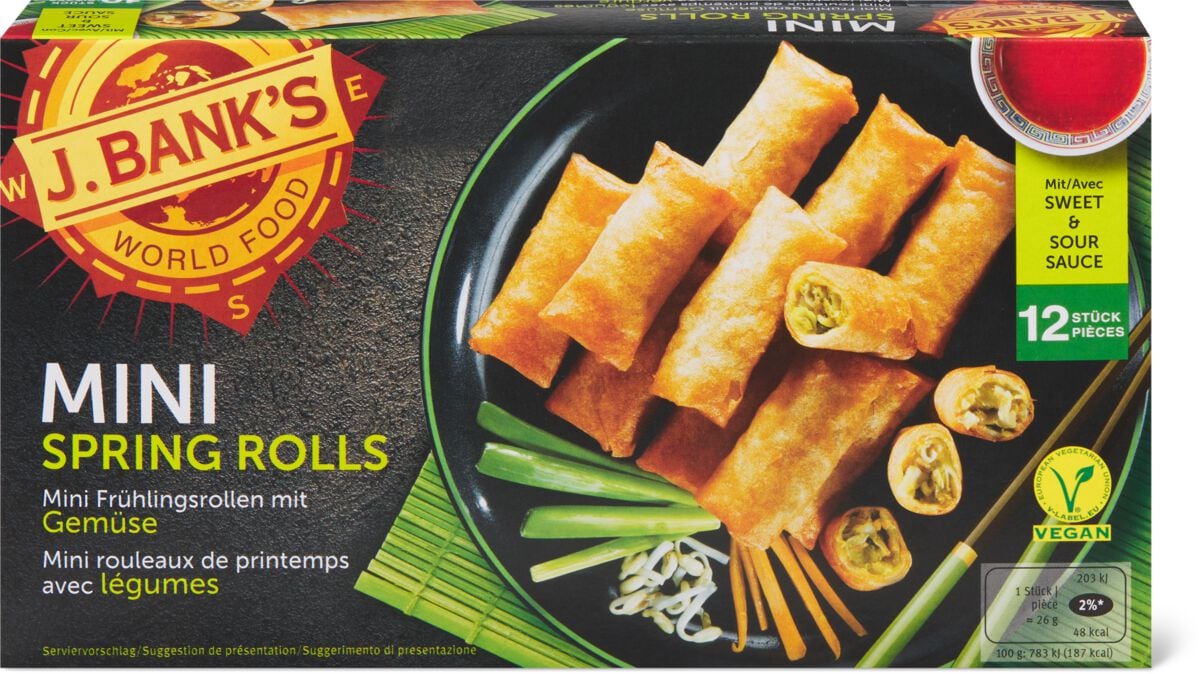 Involtini primavera springrolls alle verdure surgelati Asiami (6pz) in  confezione da 280g