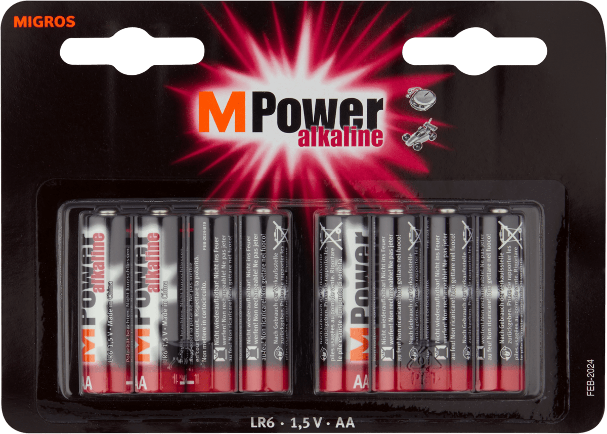 M-Power AA / LR6 8 pièces pile Batterie
