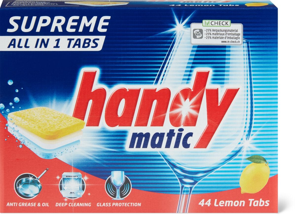 Handymatic Supreme Geschirrspülmaschinen Tabs all in1 Lemon
