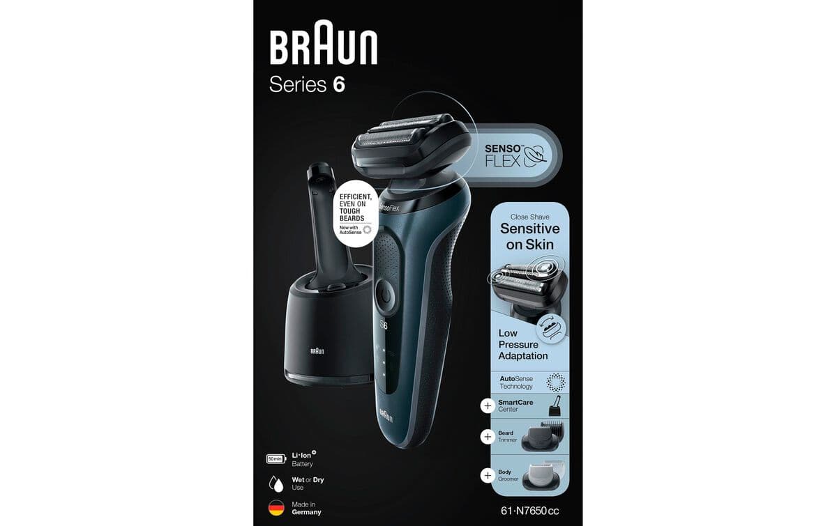 Braun Serie 6 61-N7650cc con stazione di pulizia Rasoio