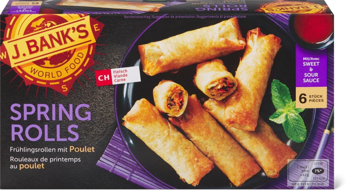 Involtini primavera springrolls alle verdure surgelati Asiami (6pz) in  confezione da 280g