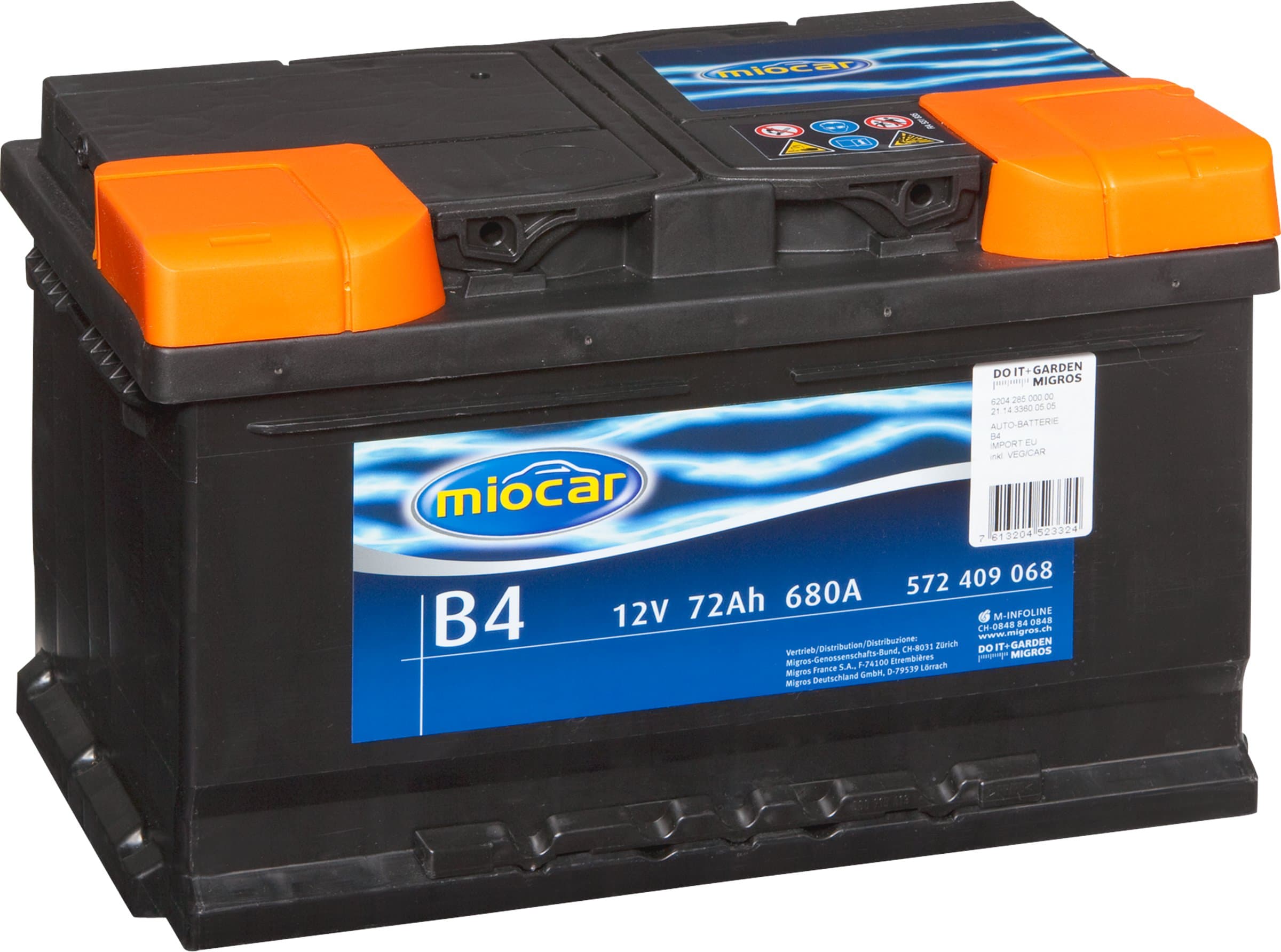 Miocar B4 72Ah Batterie de voiture