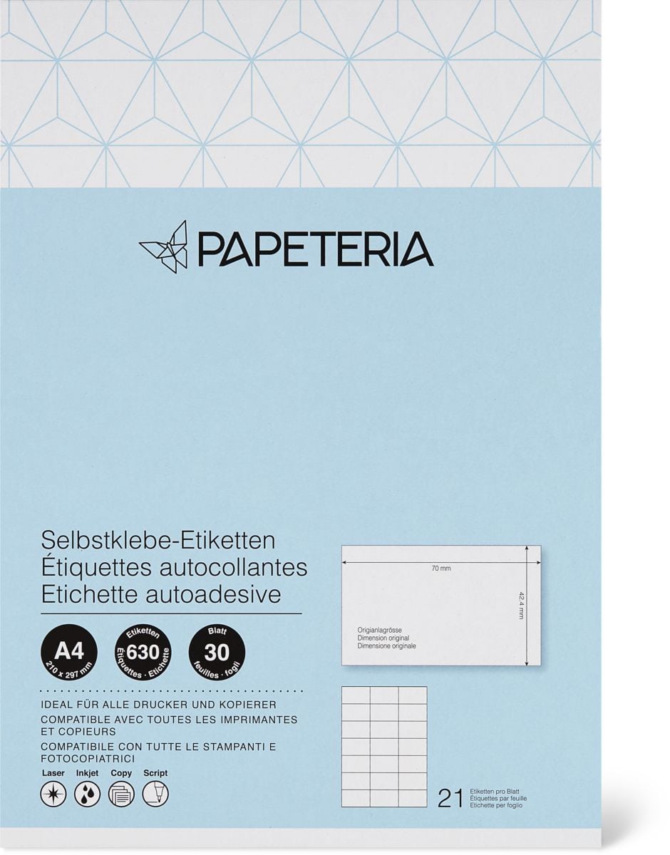 Papeteria Etiquettes 70 X 42 4mm 30p Migros