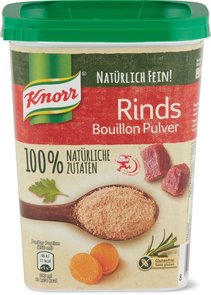 Knorr bouillon de Boeuf 100 ingréd. Migros Migipedia