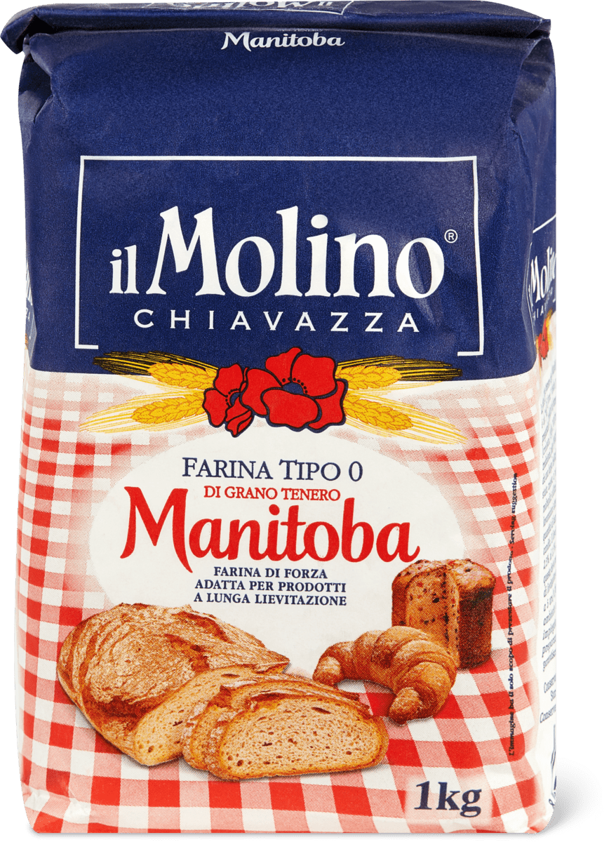 Farine de blé tendre du Manitoba 0, 1kg, Molino Chiavazza