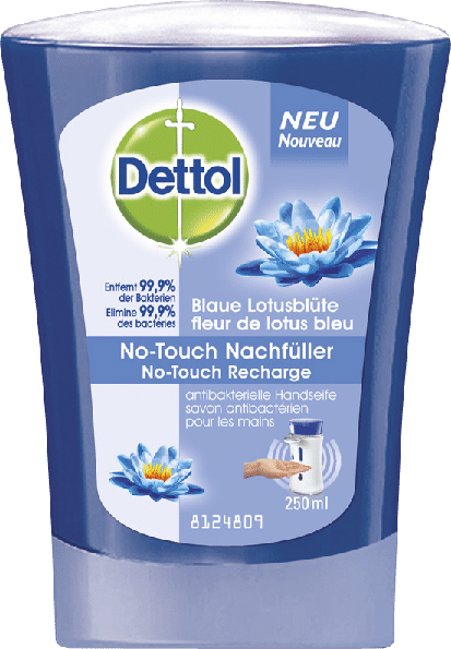 Dettol Savon No-Touch Recharge Fleur de lotus bleu 250 ml