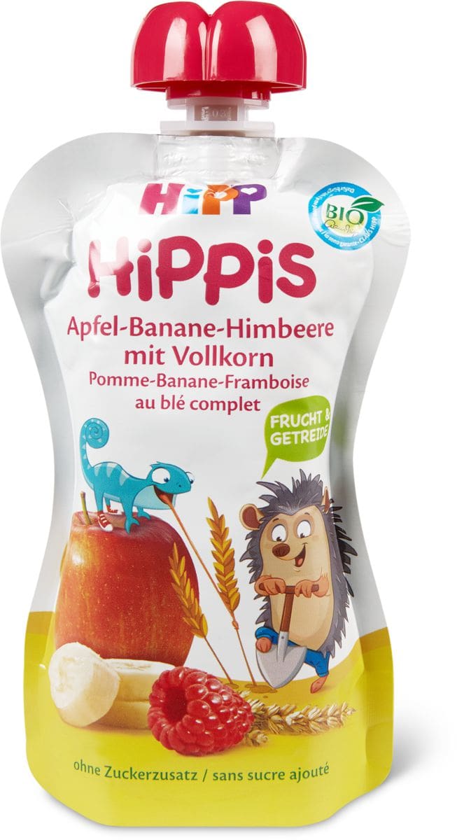 Hipp Quetschbeutel Apfel Himbeer Voll.