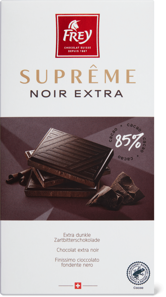 Achat Frey · Noir Special 72% chocolat extra noir · sans sucre ajoutés •  Migros