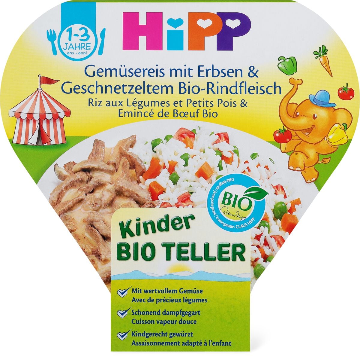 Hipp Kinderteller Gemusereis Erbsen Rindfleisch Migros