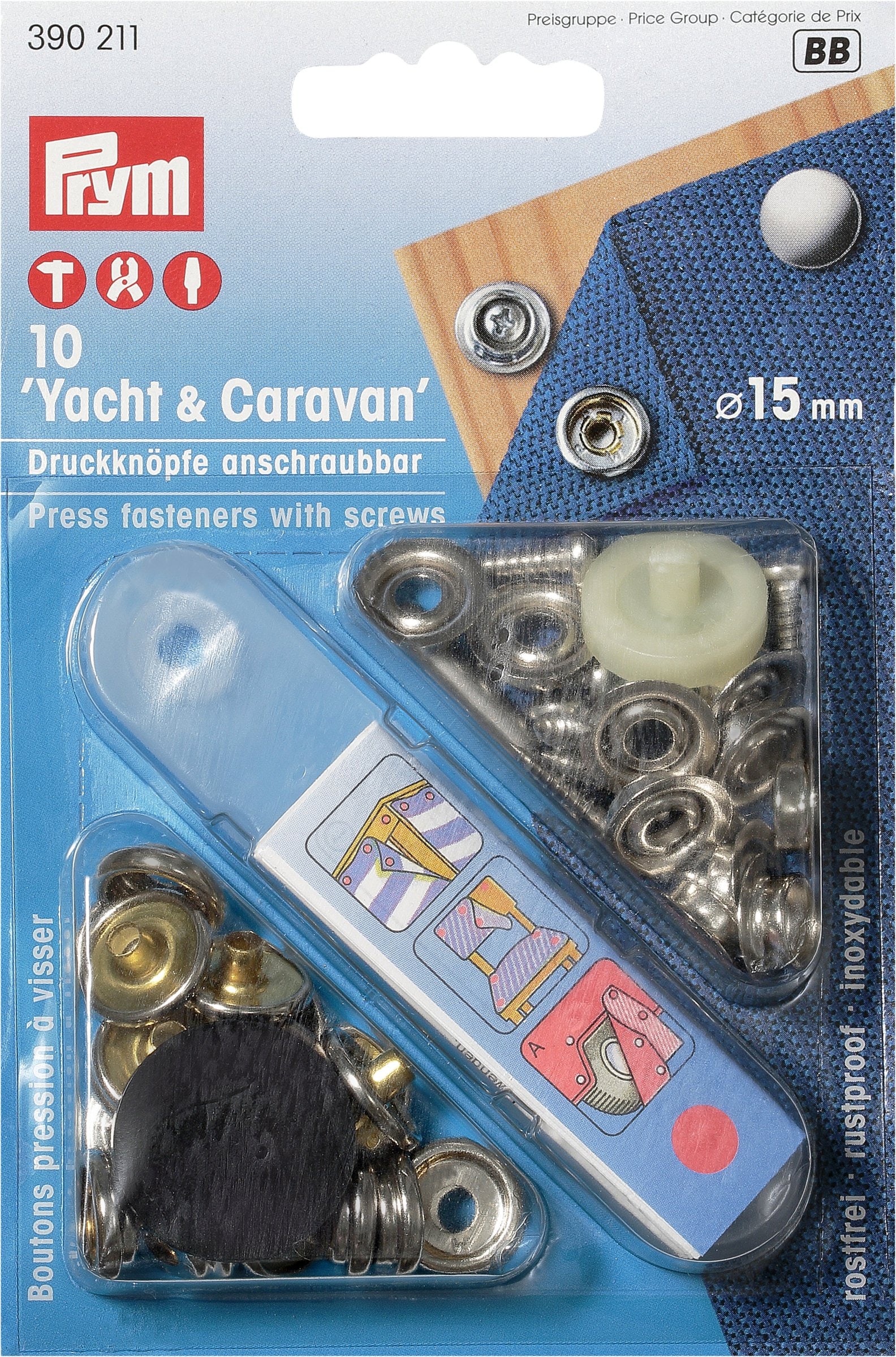 Prym Yacht & Caravan Boutons-pression Œillets & rivets