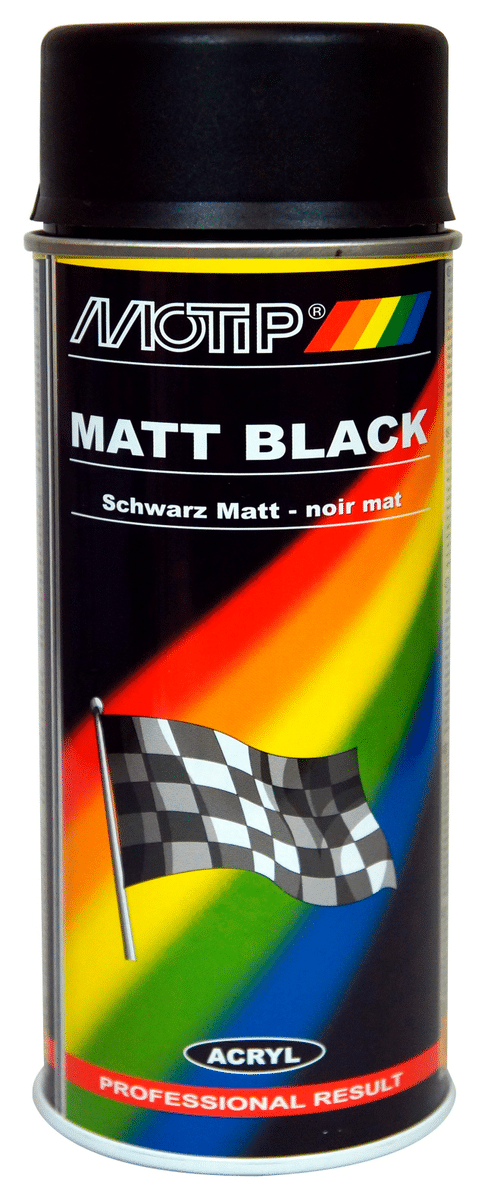 Aérosol de peinture noir mat 00106 MOTIP 150 ml - Feu Vert