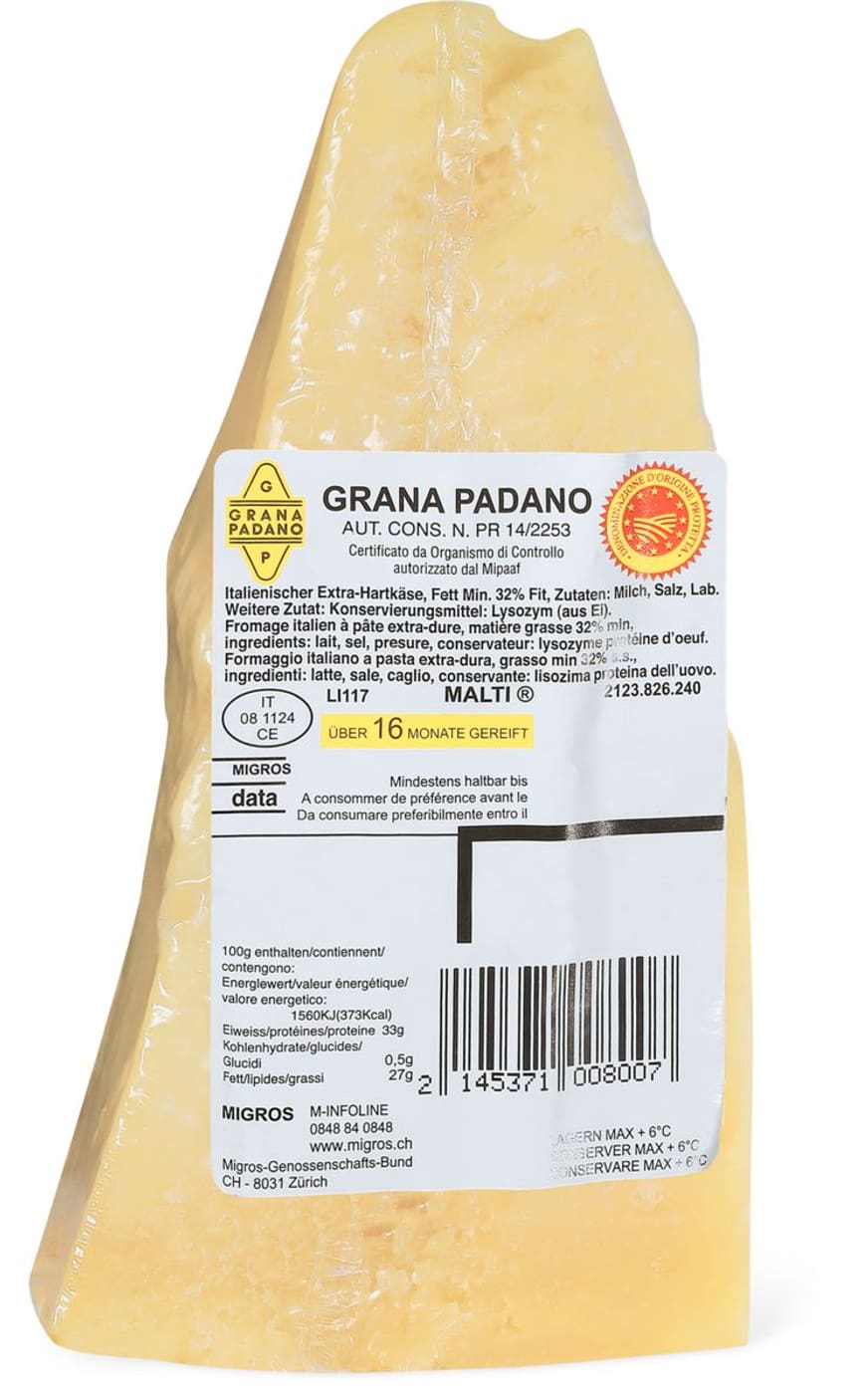 Grana Padano Nährwerte Grana Padano Nährwerte