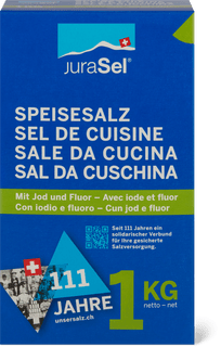 JuraSel Sel cuisine avec iode et fluor