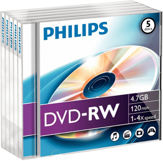 Philips DVD-RW 4.7 GB Data 5-Pack DVD vuoti