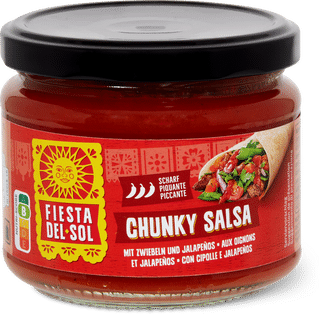 Fiesta del Sol Chunky Salsa aux oignons et jalapenos, piquante