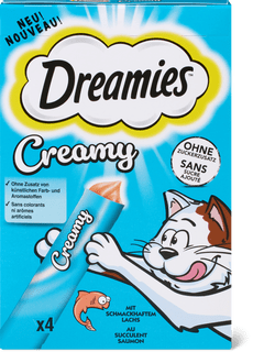Dreamies Creamy Snacks al salmone 4 x 10 g