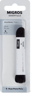 Schnürsenkel fein black 75cm