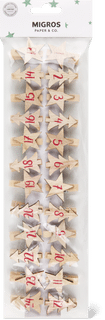 Mollette in legno per il calendario dell'Avvento 1-24