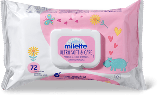 Milette Lingettes humides Ultra Soft & Care à l'huile d'amandes