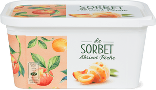 Glace en bac Sorbet Abricot Pêche
